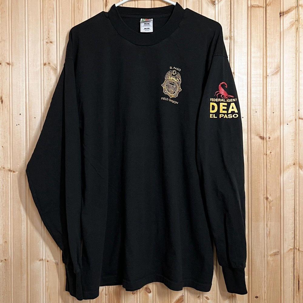 VTG Drug Enforcement Administration Field DEA El Paso T Shirt Long Sleeve Sz XL